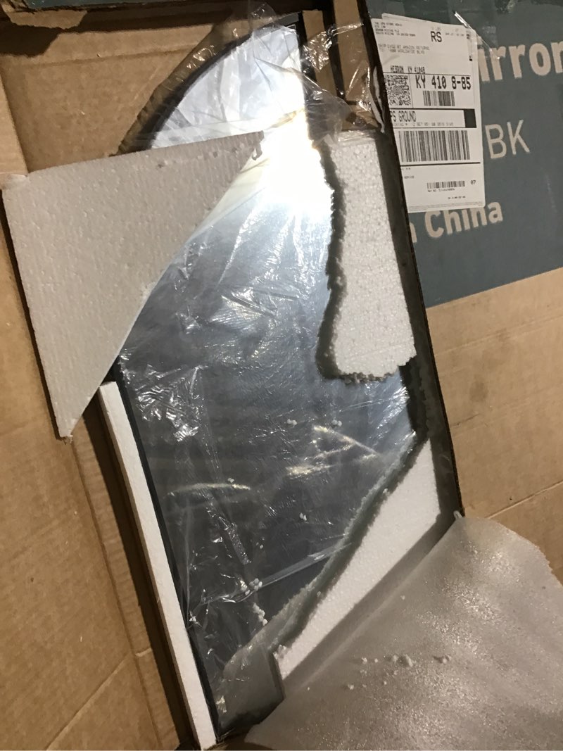 Condition photo showing Good Condition for DUMOS Arched Full Length Mirror with Stand 64"x21" Floor Standing Aluminum Frame for Bedroom Body Hanging Leaning Modern Simple Home Decor Shatter-proorf Nano Glass Wall Living Room Cloakroom Black Black-arched 64"L x 21"W