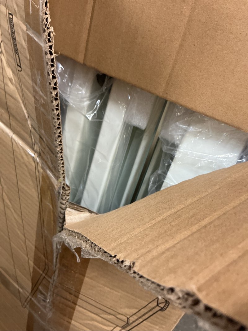 Condition photo showing New/Like New for small electric standing desk, 40" ×20" white standing table, height adjustable compact sit stand desk with splice board, home office table with 2 hooks pearl white 40"