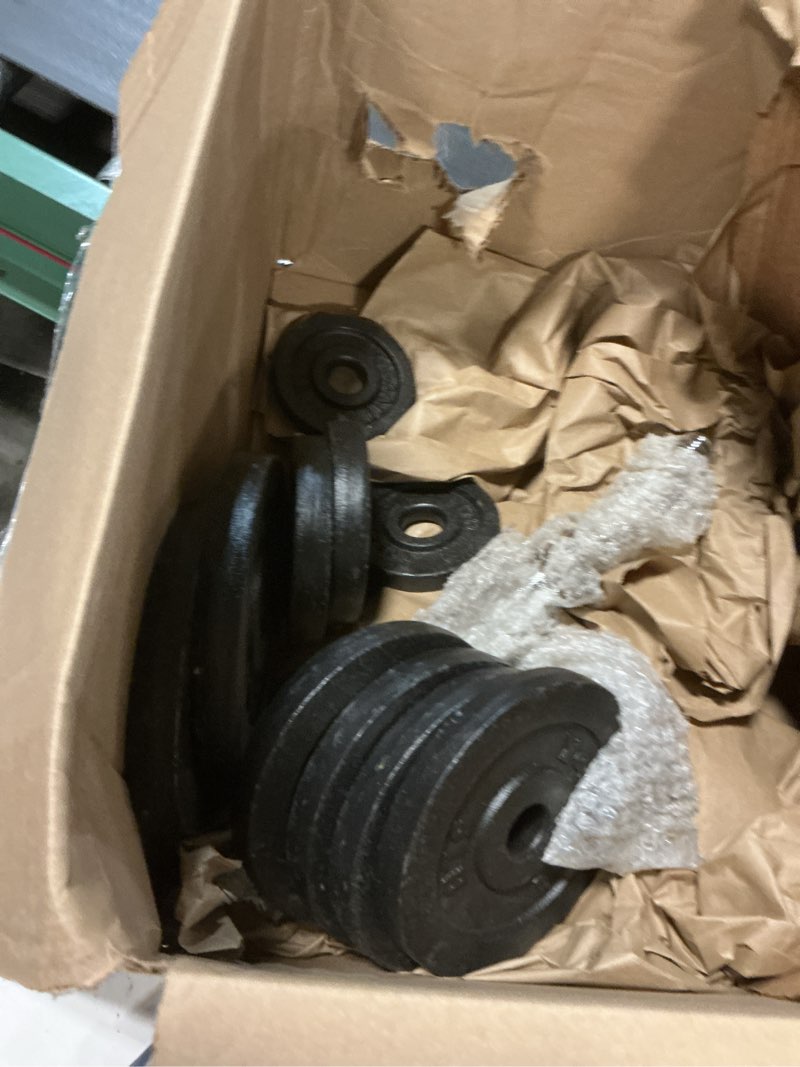Condition photo showing As Is for yes4all old school adjustable dumbbell set with weight plates, star lock collars/connector, 40lbs to 200lbs adjustable weight plates set i1. 105lb or 52.5lbs dumbbell pair - black