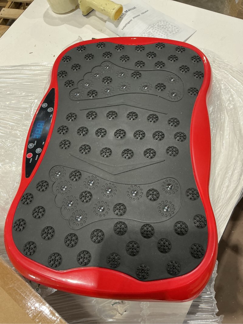Condition photo showing Good Condition for vibration plate exercise machine, health & fitness full body vibration platform, portable vibration plate platform for weight loss home fitness, lymphatic drainage, w/resistance bands+remote