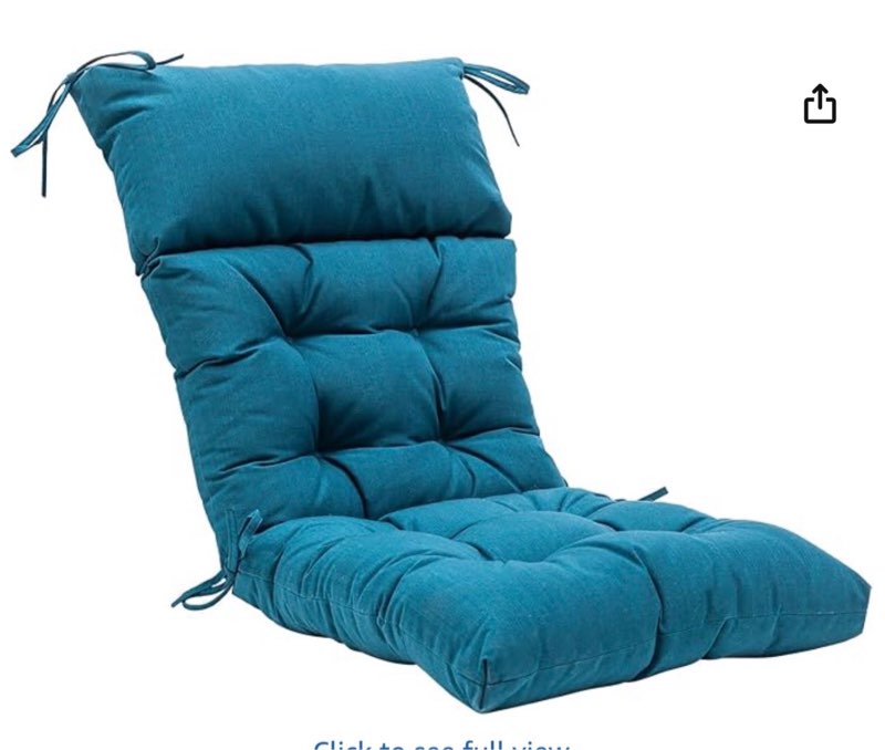 qilloway indoor/outdoor high back chair cushion,tufted, replacement cushions - pack of 4. (blue) 4counts
