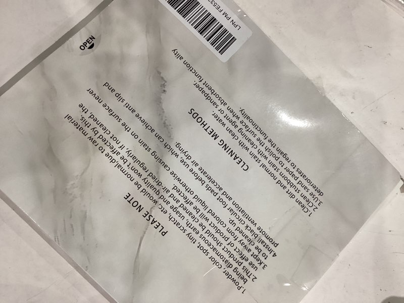 Condition photo showing Good Condition for Fast Drying Stone Faucet Mat for Kitchen Sink with Raised Feet, Water Absorbent Diatomite Stone Sink Tray, Faucet Sink Splash Guard, Prevents Moisture Buildup, Durable Protector for Bathroom Counter 20" x 4" Dark Gray Style 1