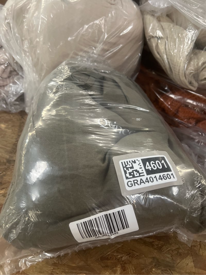 Condition photo showing Good Condition for european linen duvet cover, king/cal king, dusty olive