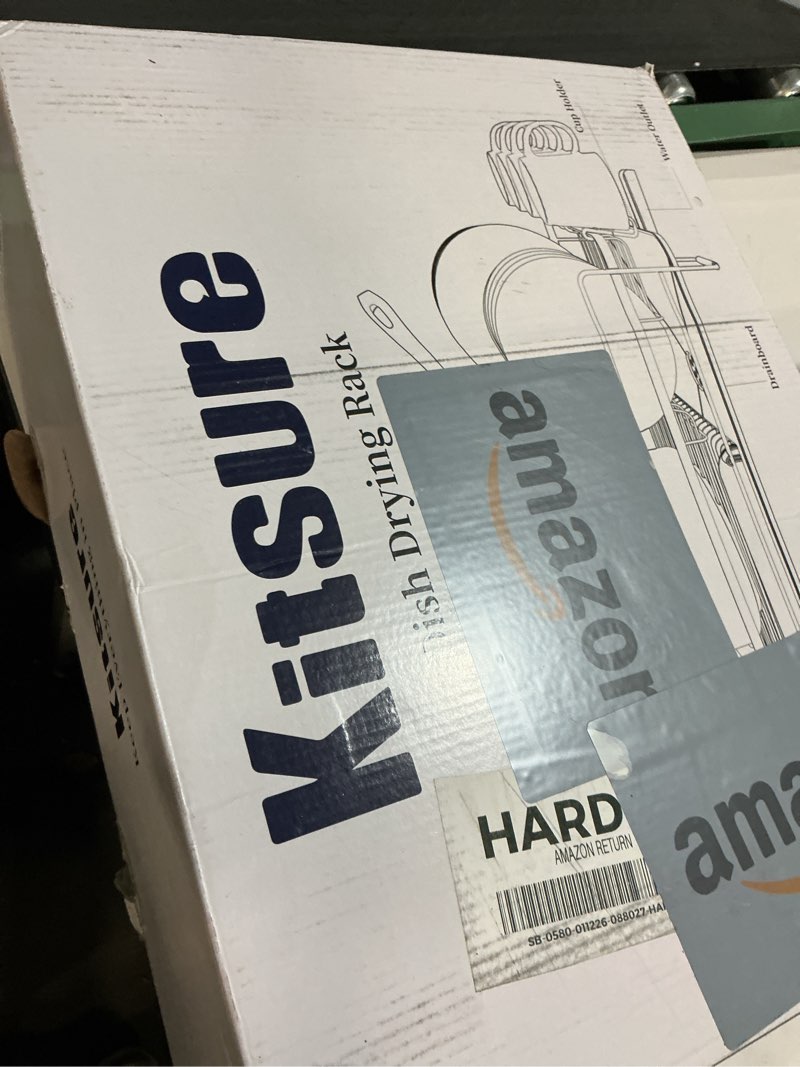 Condition photo showing Good Condition for Kitsure Large Dish Drying Rack - Extendable Dish Rack, Multifunctional Dish Rack for Kitchen Counter, Anti-Rust Dish Drainers with Cutlery & Cup Holders 19.2"-26.7" L x 12.9" W, Black Standard Black