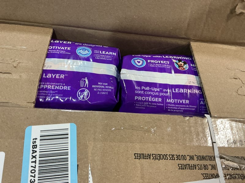 Condition photo showing New/Like New for pull-ups boys' potty training pants, size 3t-4t training underwear (32-40 lbs), 112 count 3t-4t 112