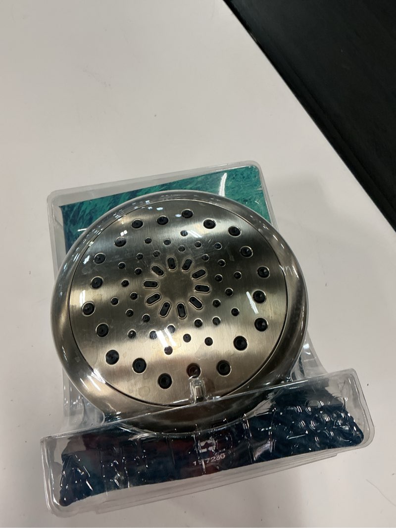 Condition photo showing As Is for kohler avail 3-settings vibrant brushed nickel 5.75-in round fixed shower head 1.75 gpm