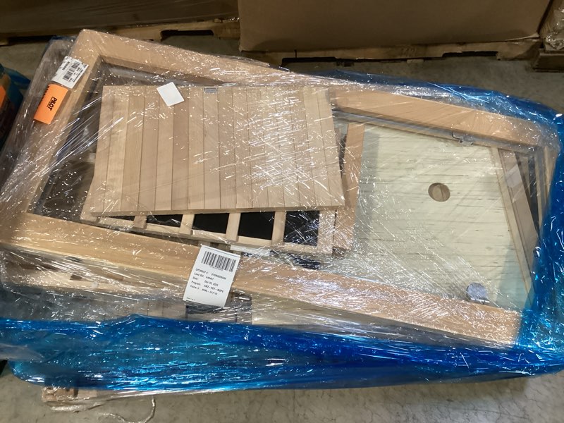 Condition photo showing As Is for Far Infrared Sauna with Red Light Therapy, Low EMF Home Sauna Room, 10-Color Light Therapy, Bluetooth Speakers, Digital Control Panel - Personal Indoor Luxury Spa for House and Gym