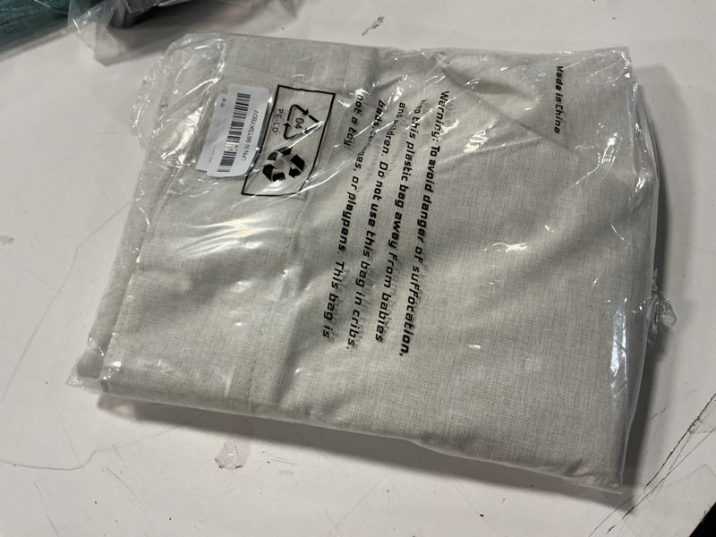 Condition photo showing Good Condition for LAMIT Natural 100% Blackout Linen Curtains, 45 Inches Linen Textured Thermal Bedroom Curtains Back Tab and Rod Pocket Neutral Panels with White Liner for Farmhouse, 2 Panels, 38 x 45 Inch, Ivory 38"W x 45"L (Pack of 2) Ivory