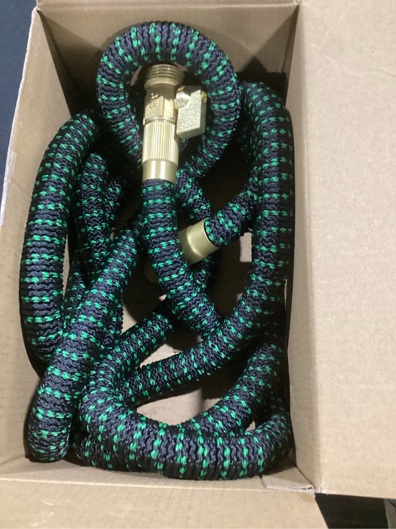 Condition photo showing Good Condition for flexi hose lightweight expandable garden hose, 25ft -retractable garden hose, water hose - no-kink flexibility, 3/4 inch solid brass fittings and double latex core black 25 ft