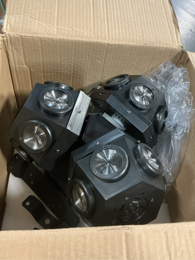 Condition photo showing As Is for 18LEDs Moving Head DJ Light Rotating Beam Lights Stage DJ Lighting Led Pinspot Uplighting Lights for Events Sound Activated Dmx512 Light for DJ KTV Disco Party Wedding Concert Festival 3HEAD 18LED Stage Lights w/ Special Light