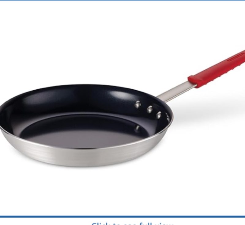 tramontina professional 12-inch non stick large frying pan, heavy-gauge aluminum skillet with reinforced nonstick coating, red handle, dishwasher and oven safe