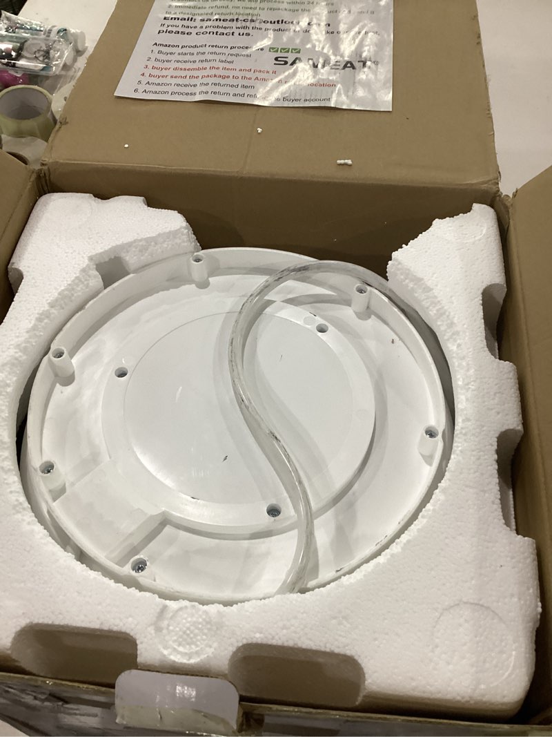 Condition photo showing As Is for sameat heated towel warmers for bathroom - large towel warmer bucket, wood handle, auto shut off, fits up to two 40"x70" oversized towels, white