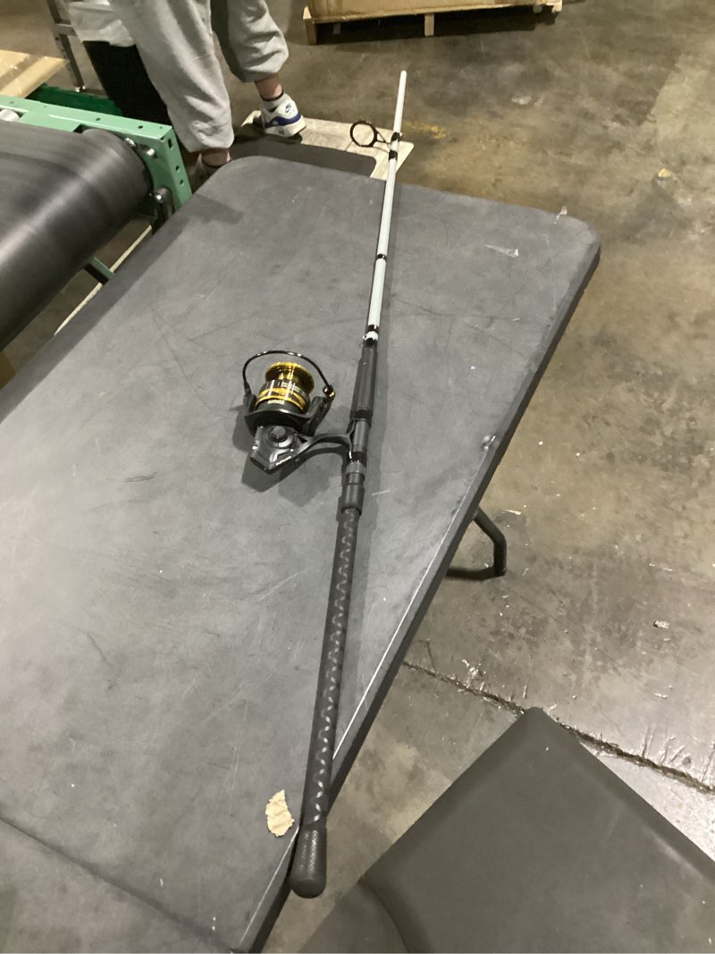 Condition photo showing As Is for penn battle iv spinning reel and fishing rod combo battle iv 6000 size reel - 7' - medium heavy - 3pc