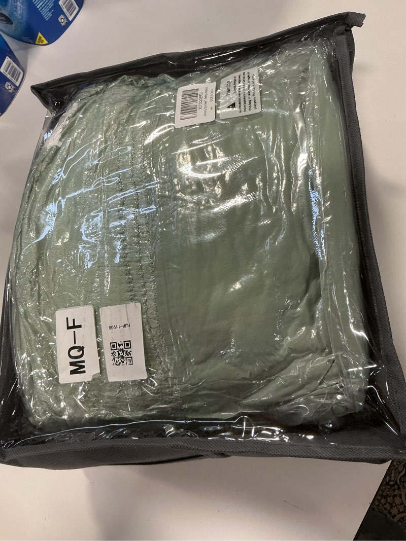 Condition photo showing New/Like New for Andency Full Size Comforter Set Sage Green -7 Pieces Boho Tassel Bed in a Bag Soft Lightweight Bedding Sets, All Season Fringe Bed Set with Comforter, Sheets, Pillowcases & Shams 05 - Sage Green Full (79"x90")