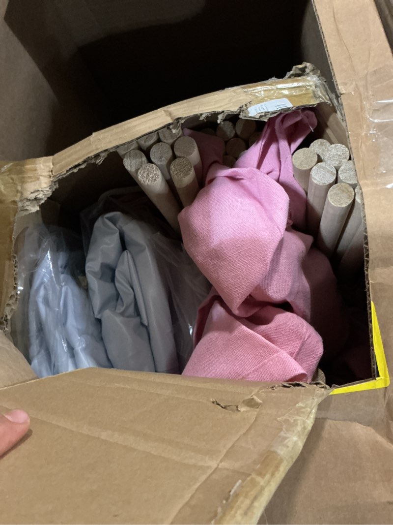 Condition photo showing Good Condition for 6 pack sleepovers teepee tent for kids bulk with mattress sheet light,natural cotton washable indoor play tent for birthday slumber party girls boys pajama movie night supplies(light pink)