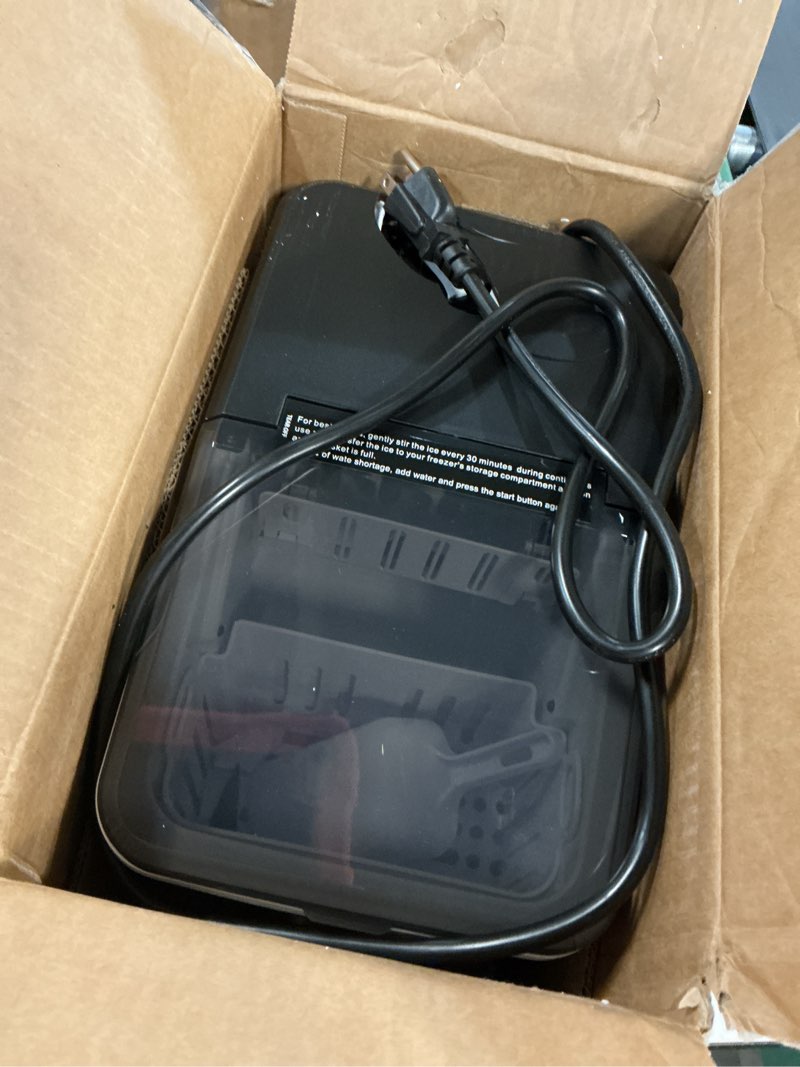 Condition photo showing As Is for Aeitto Ice Maker Countertop 26lbs/24H, Ice Machine 8 Ice Cubes Ready in 6 Mins, 2 Sizes of Bullet Ice Portable Ice Makers with Basket & Scoop, Auto Self-Cleaning for Home/Kitchen/Office Stainless 26LBS Silver 1