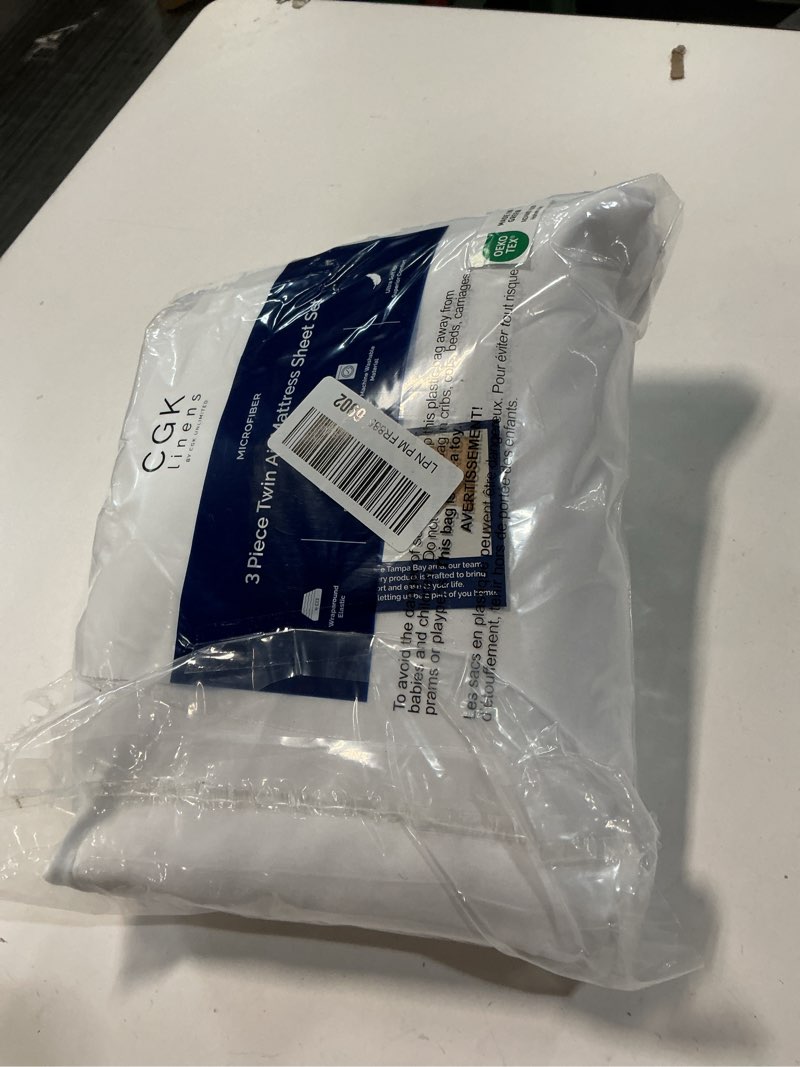 Condition photo showing As Is for Air Mattress Sheet Set for Twin Size - 3 Piece Breathable & Cooling Sheets w/Extra Deep Pockets - Fits Inflatable & Blow Up Air Mattresses Up to 24 Inches Thick - Ultra Soft & Wrinkle Free - White Twin 01 - White