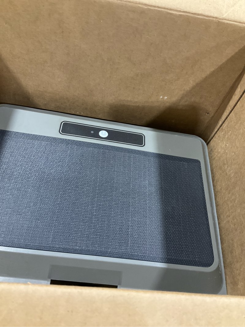 Condition photo showing As Is for f1t solar powered robotic pool skimmer surface cleaner with app support dual charging options smart obstacle avoidance 24/7 continuous cleaning ideal for above ground pool gray
