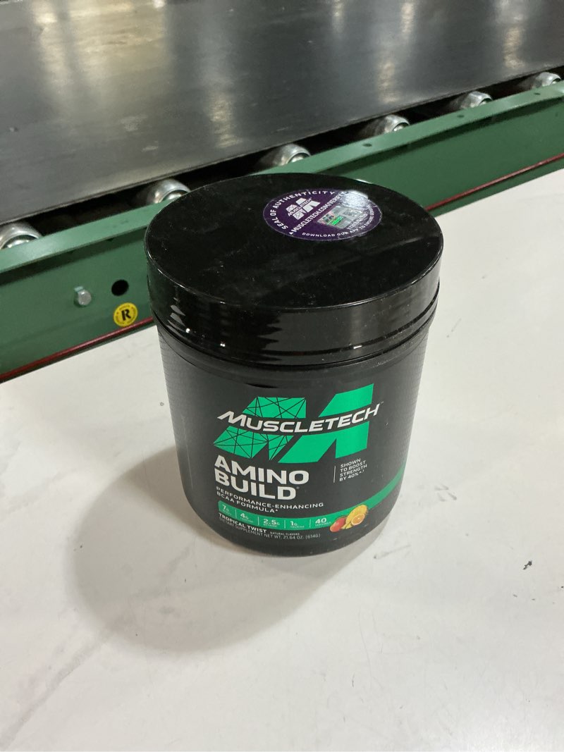 Condition photo showing New/Like New for ((exp:20/jun/2026))muscletech | bcaa amino acids + electrolyte powder | 7g of bcaas + electrolytes support | build lean muscle & boost endurance | tropical twist | 614 grams | 40 servings tropical twist 1.35 pound (pack of 1)