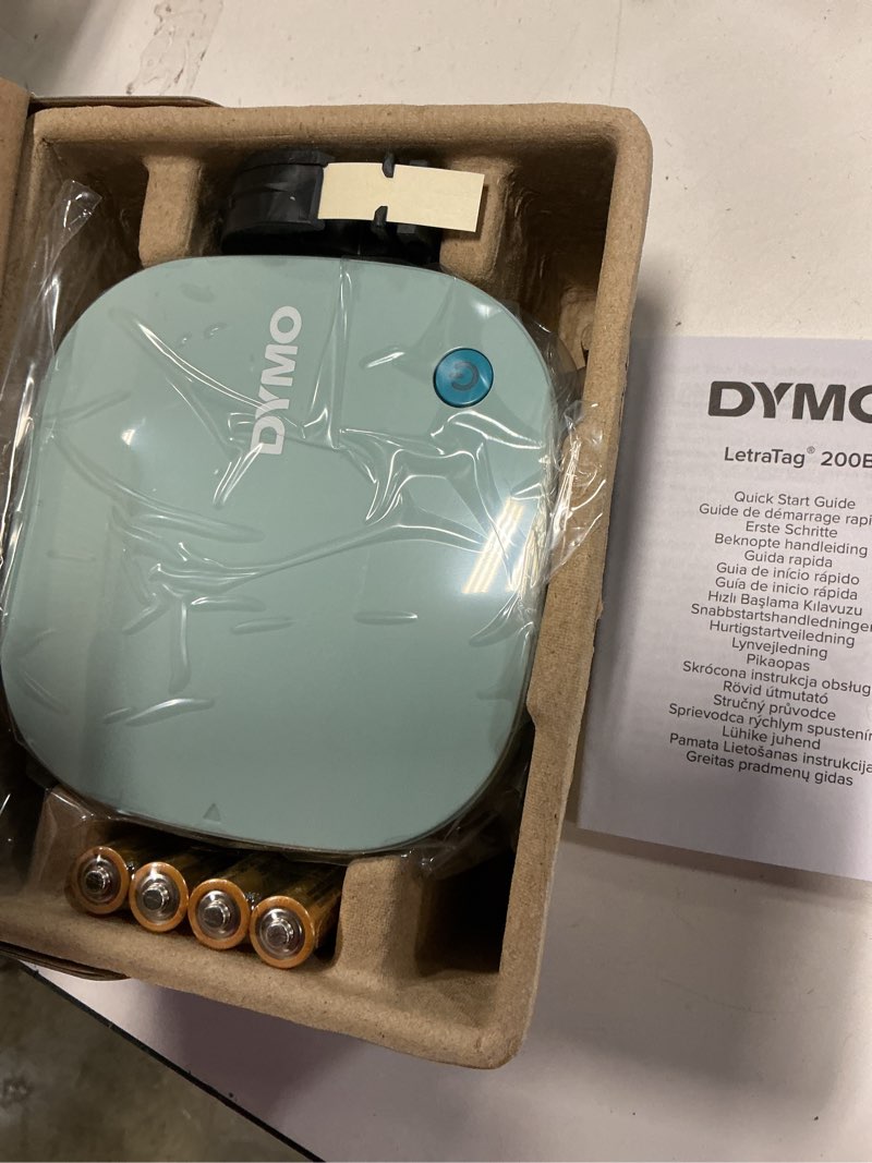 Condition photo showing New/Like New for DYMO LetraTag 200B Bluetooth Label Maker, Compact Label Printer, Connects Through Bluetooth Wireless Technology to iOS and Android, Includes 1 White Paper Label Tape, Daydream Blue Daydream Blue Starter Kit
