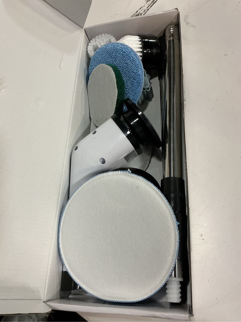 Condition photo showing Good Condition for Electric Spin Scrubber, Cordless Cleaning Brush Scrubber for Home, 8 Replaceable Brush Heads-90Mins Work Time, 3 Adjustable Size, 2 Speeds for Bathroom Shower Bathtub Glass Car