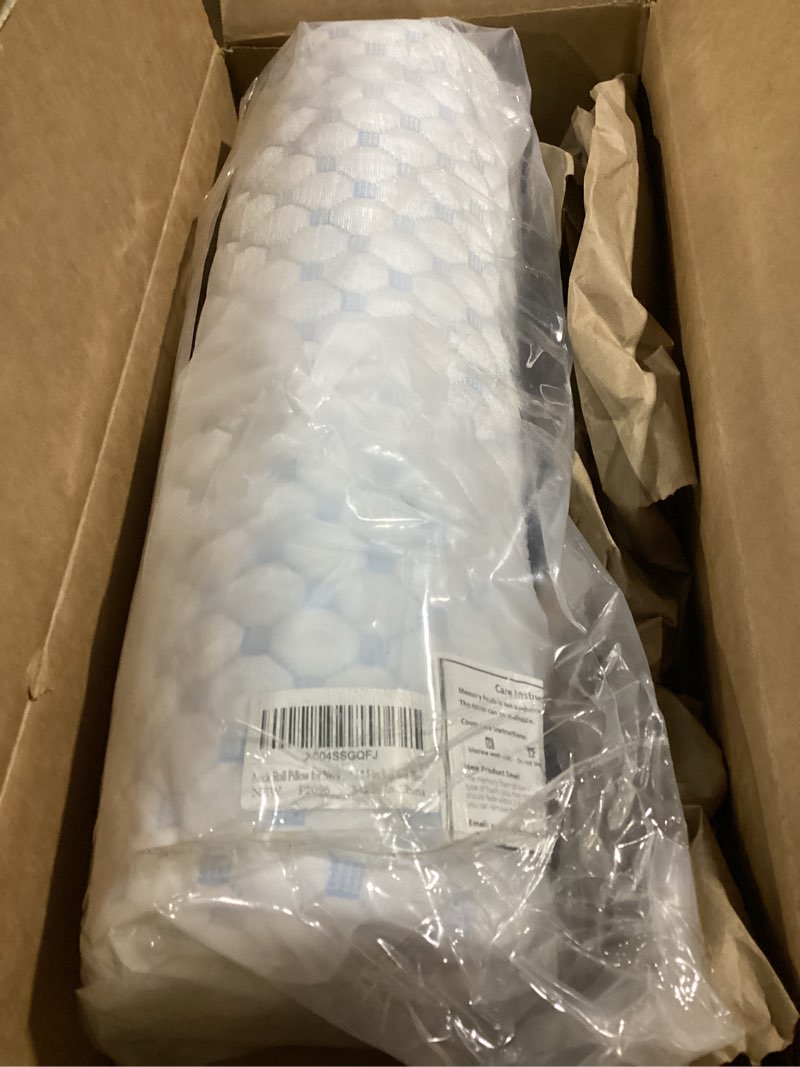 Condition photo showing Good Condition for Neck Roll Pillow for Neck Pain Relief - Memory Foam Neck Support Pillow for Bed, Cylinder Pillows, Round Neck Pillow for Sleeping, 15.7 * 5 * 5 inch (Cool-Blue) Cool-blue Medium - 5.0" H