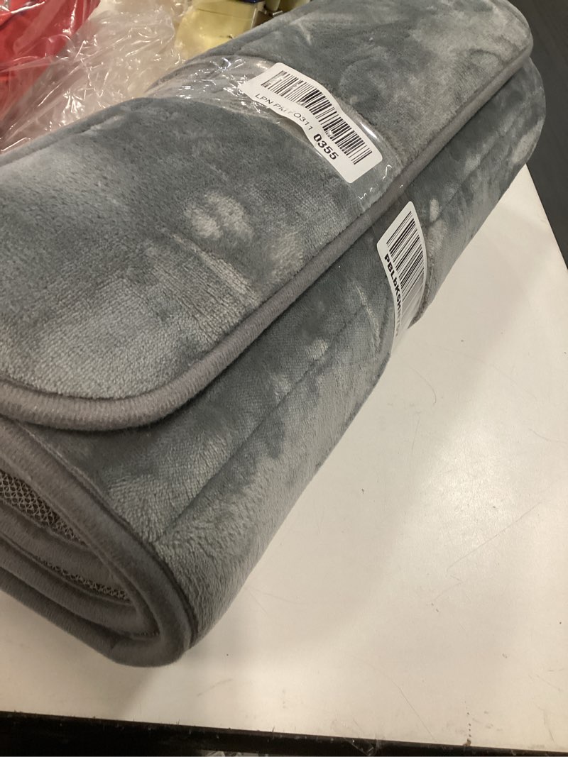 Condition photo showing Good Condition for Buganda Memory Foam Bath Mat, 59" x 20", Ultra Soft and Non-Slip Bathroom Rugs, Water Absorbent and Machine Washable Bath Rug Runner for Bathroom, Shower, and Tub, Medium Grey Medium Grey Rectangular 59" x 20"