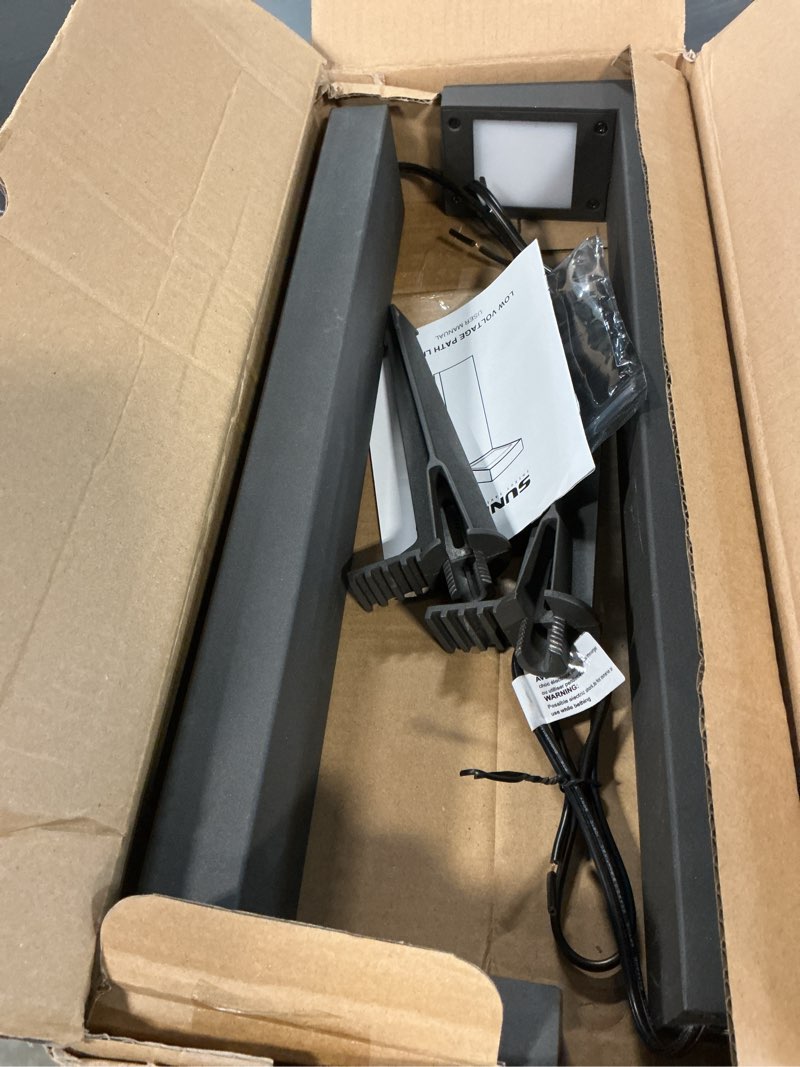 Condition photo showing Good Condition for sunvie low voltage pathway lights wired 3000k 5w led outdoor landscape lighting with connectors cast-aluminum waterproof landscape path lights low voltage for garden walkway, 12-24v, ac/dc, 4 pack