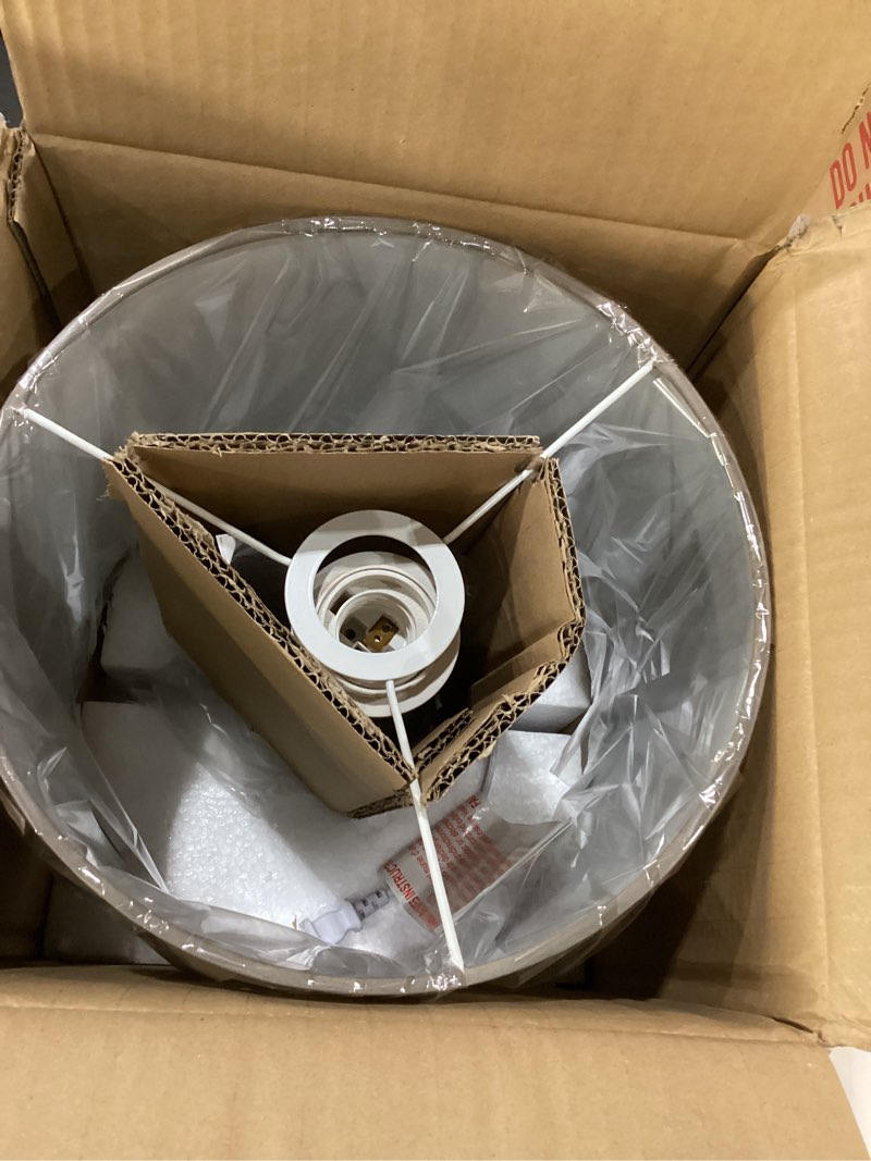 Condition photo showing Good Condition for Simple Designs LT1152-GRY Traditional Oblong Ceramic Table Lamp for Living Room, Bedroom, Study, Office, Entryway, Reading Nook, Gray