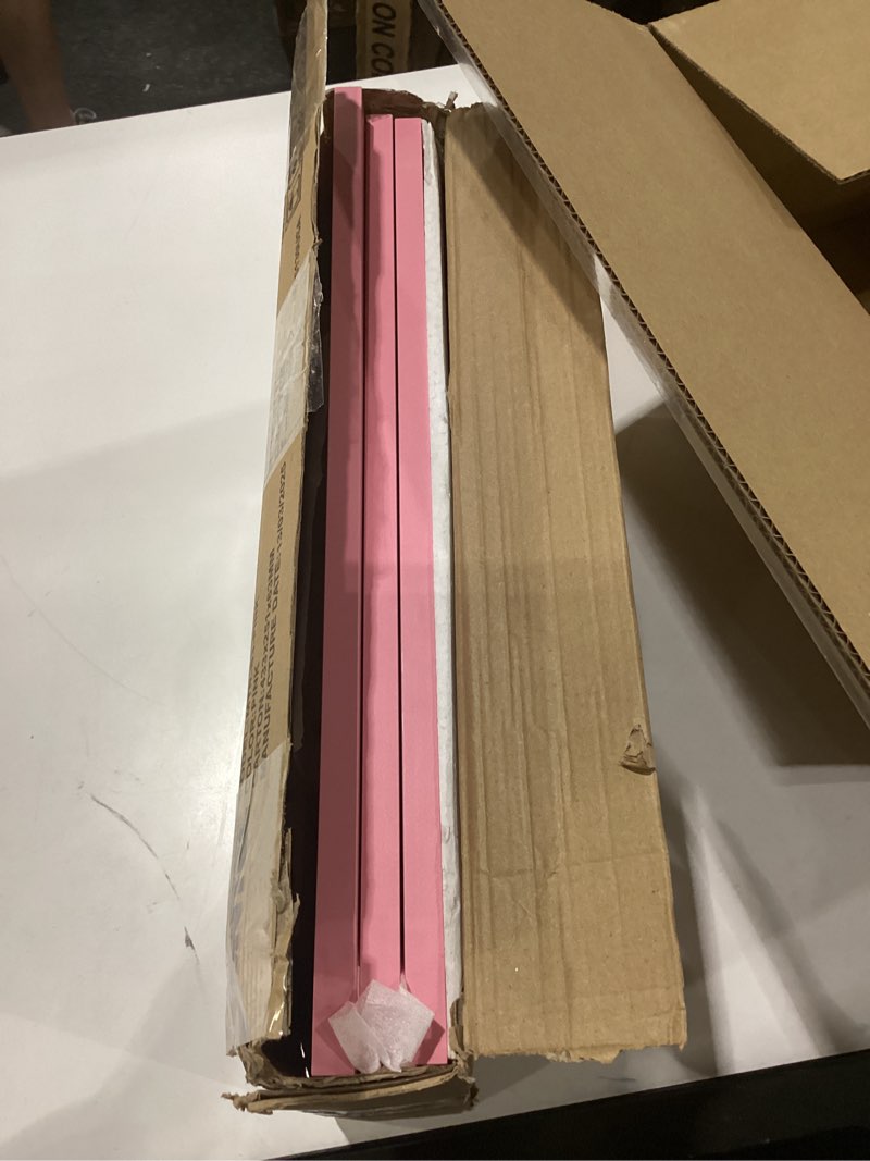 Condition photo showing Good Condition for BONTEC Dual Monitor Stand Riser with Smartphone Holder, Adjustable Length & Swivel Angle, Ergonomic Wooden Desktop Organizer for PC Monitor, Laptop, Printer, Large Storage, Pink