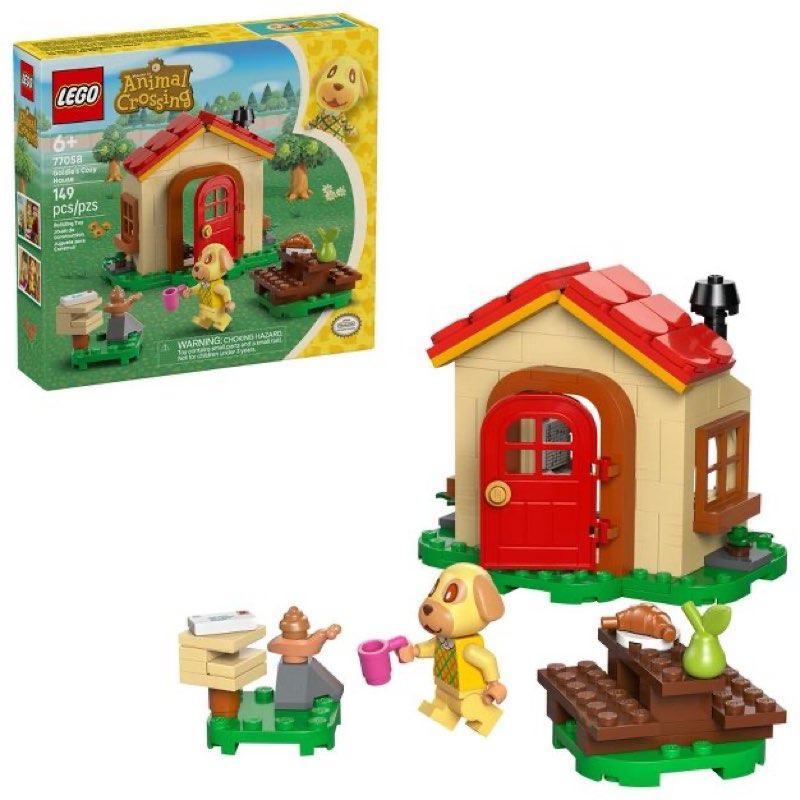 lego animal crossing goldie’s cozy house building toy - pretend play set for girls & boys, ages 6+ w