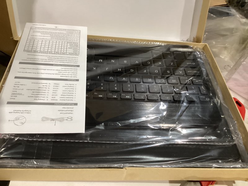 Condition photo showing New/Like New for Wireless Keyboard for iPad Air 11-inch M3 /M2 & Pro 11"/iPad 10th/11th & Tablet/PC,Rechargeable Ultra-Slim,Detachable Bluetooth Keyboard Compatible with iOS,Window,Android,Black Non-Backlit - Black