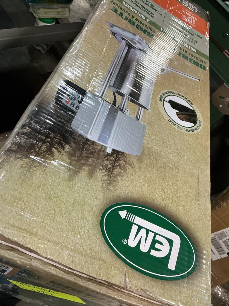 Condition photo showing As Is for lem products big bite motorized 10 pound capacity stainless steel sausage stuffer with removable cylinder, 0.5hp 10 lb.