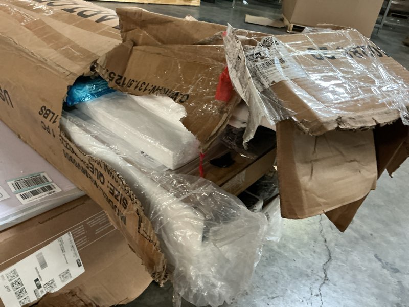 Condition photo showing As Is for 6 Drawer Dresser, Fluted Dresser for Bedroom with Sleek Hidden Handles, Bedroom Dressers with Drawers, Wood Closet Clothes Storage Organizer for Bedroom, Pure White