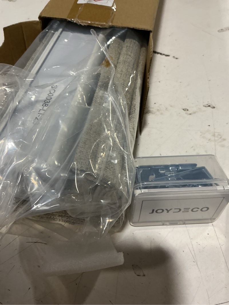 Condition photo showing New/Like New for joydeco cordless roman shades, linen fabric window blinds, thermal insulated blackout blinds, room darkening shades for indoor windows, easy to install, 23" w×75" h, linen