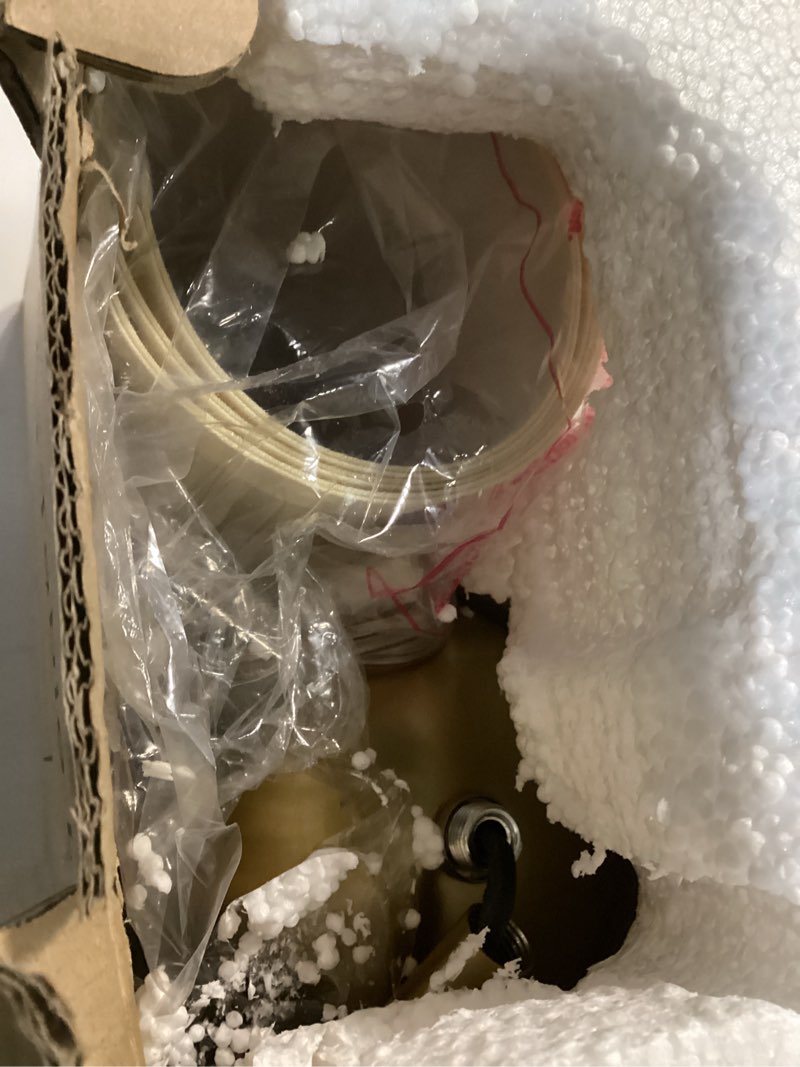 Condition photo showing Good Condition for GyroVu Bedside Lamp with USB Port, Touch Control Table Lamp for Bedroom, Dimmable Modern Nightstand Lamp with Fabric Shade Gold Base for Living Room, Dorm, Home Office, LED Bulb Included Metal Gold & Beige A 1 Pack 18"