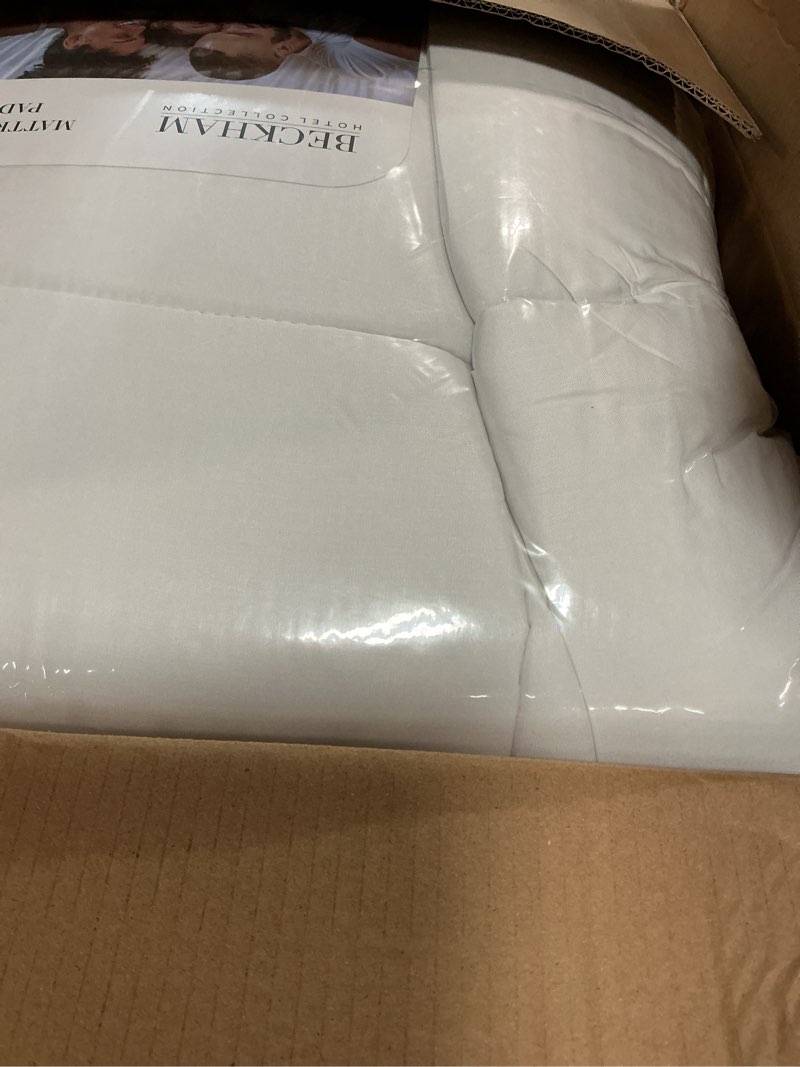 Condition photo showing New/Like New for beckham hotel collection king size mattress pad (extra padded) & protector hybrid - quilted pillow top mattress cover - thick, plush, fitted mattress topper for bed