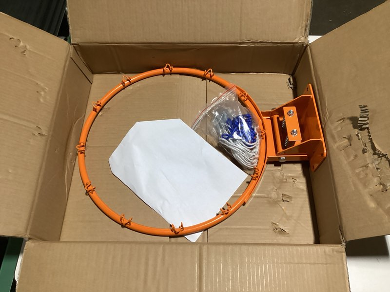 Condition photo showing Good Condition for 18" Basketball Rim Replacement, Wall-Mounted Basketball Hoop with Net, Double Spring Solid Rim, Indoor/Outdoor Red