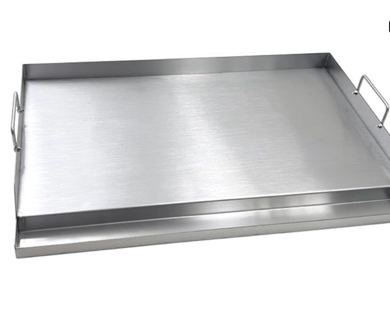direct store parts ds127 stainless steel bbq cooking griddle, universal flat top griddle with 2 handles for most gas grills, w25"×d16"×h2.75", heavy duty stainless steel griddle 1pc, large size