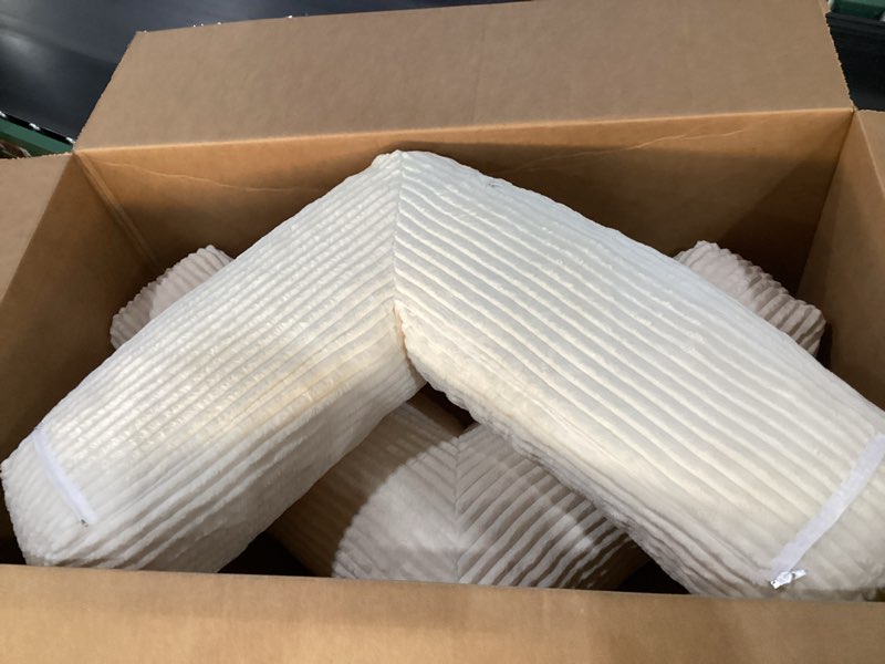 Condition photo showing As Is for ONLY PILLOWS NLDD Convertible Sofa Bed Queen,5-in-1 Folding Boneless Couch Corduroy Futon Sofa Bed,Tri-Fold Mattr