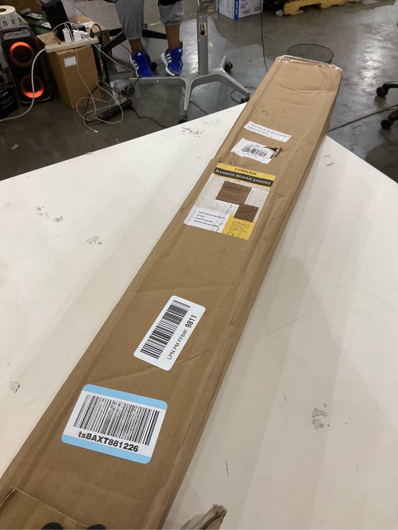 UNISHADES Cordless Bamboo Roman Shades for Windows, Blinds Size (30.5" W ×64" H) Colour (Highfield T