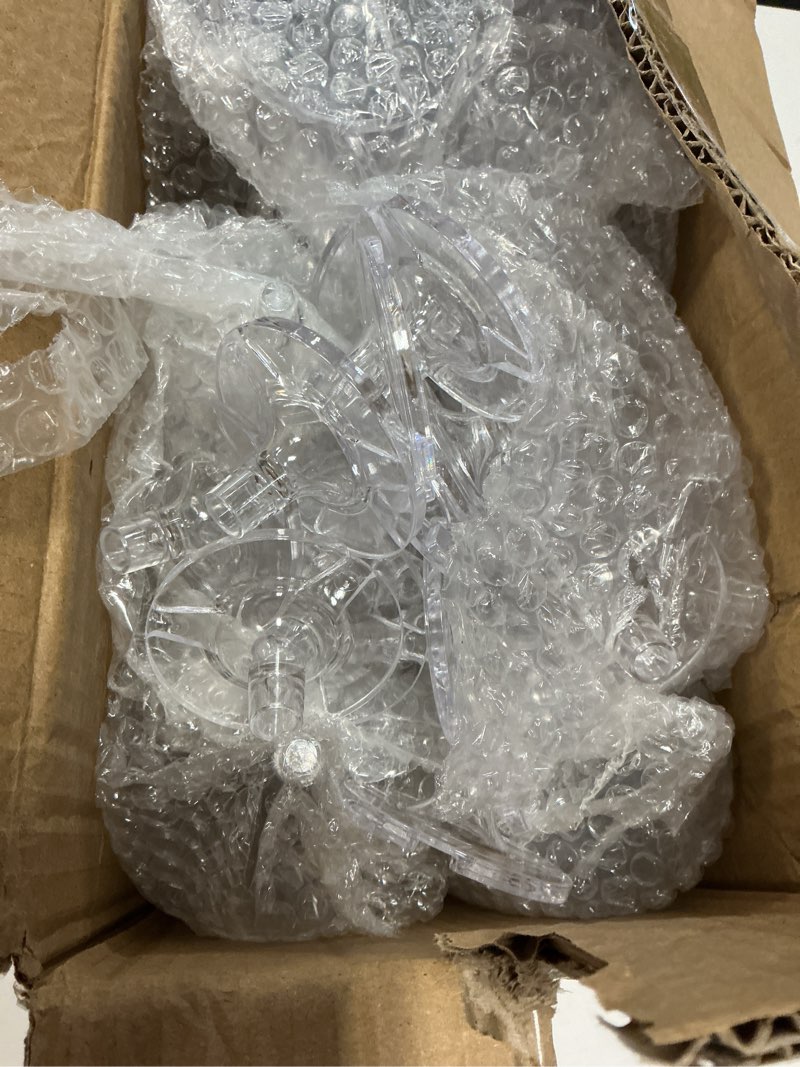 Condition photo showing Good Condition for 48 pack clear champagne tower glasses 7 oz champagne flutes plastic champagne coupe glasses with gold rim disposable martini glass stackable stemmed coupe glass for weddings birthday party(48, clear) 48 clear