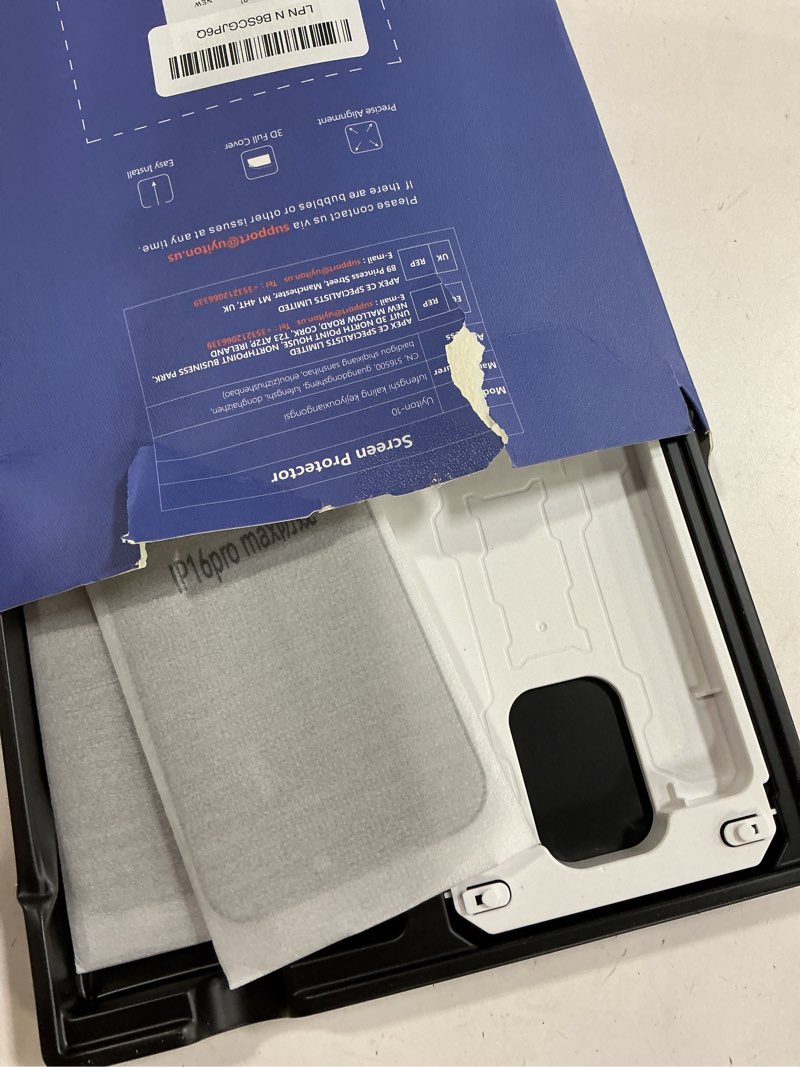 Condition photo showing New/Like New for Uyiton?3D Full Glue Privacy Screen Protector for iPhone 16 Pro Max - 28° Anti-Spy, Full Adhesion No Bubbles, 3D Curved Edge 0% Obscured View, Anti-Fingerprint & Scratch Proof Tempered Glass, 2 Pack