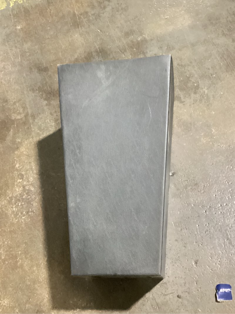 Condition photo showing As Is for  allen + roth square 11.3-in w x 11.3-in l x 20.87-in h black plastic indoor/outdoor planter