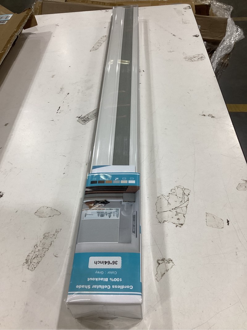 Condition photo showing New/Like New for myshade 1.5-inch cellular cordless blackout shades,thermal insulating noise reducing waterproof blinds,honeycomb window treatments for indoor light control (grey-36 w x 64" h) grey-blackout 36"w x 64"h
