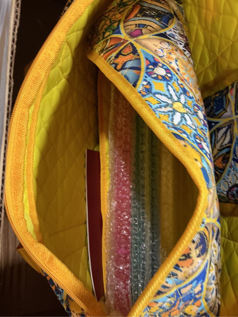 Condition photo showing Good Condition for american mahjong tile set with yellow printed carrying bag, 166 blue tiles, 4 all-in-one color racks/pushers, mah jongg sets, mahjong game set for travel, christmas, birthday gifts