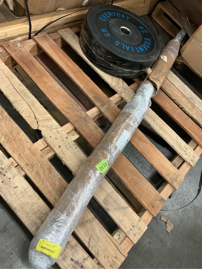 Condition photo showing As Is for (2 45 lb plates)everyday essentials 45-lbs silver fixed-weight olympic bar
