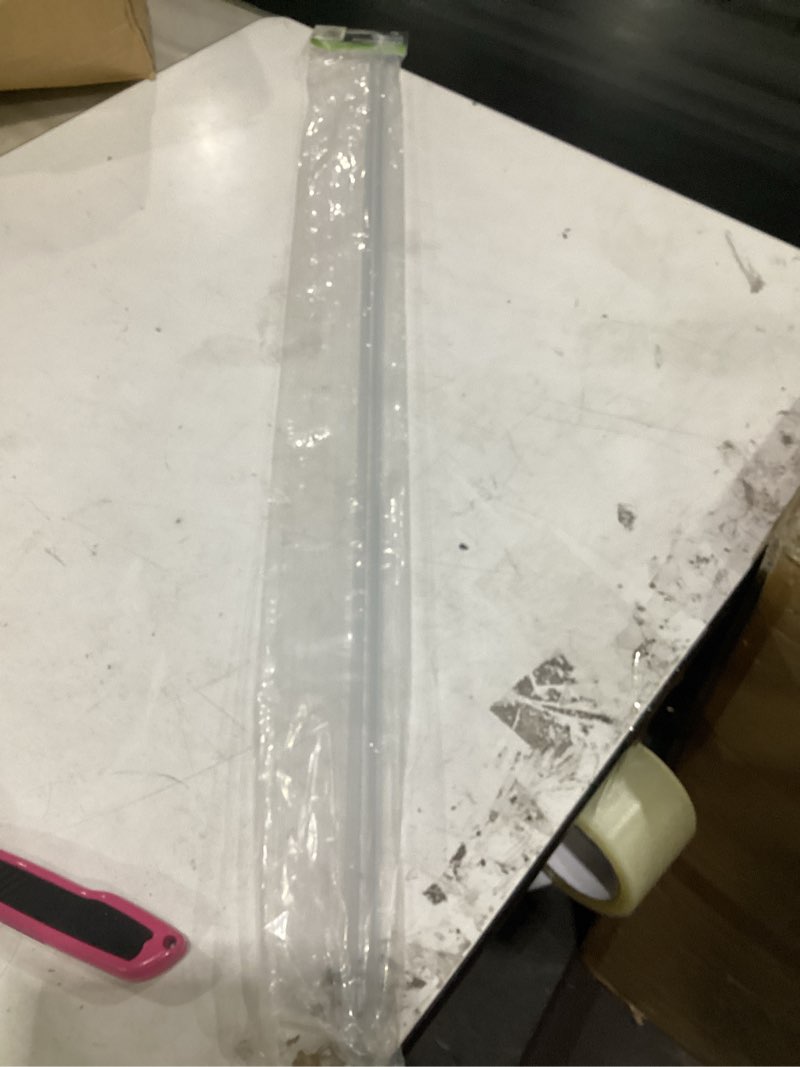 Condition photo showing New/Like New for prime-line m 6258 frameless shower door bottom seal for 3/8 in. thick glass doors – stop shower leaks and create a water barrier, 36 in., clear vinyl (single pack) clear 3/8 in. single flap