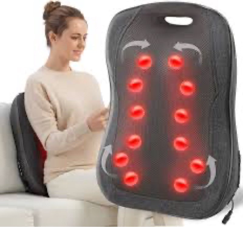 CooCoCo Shiatsu Back Massager with Heat, FSA Eligible Massager for Lower Back Pain Relief, Deep Tiss