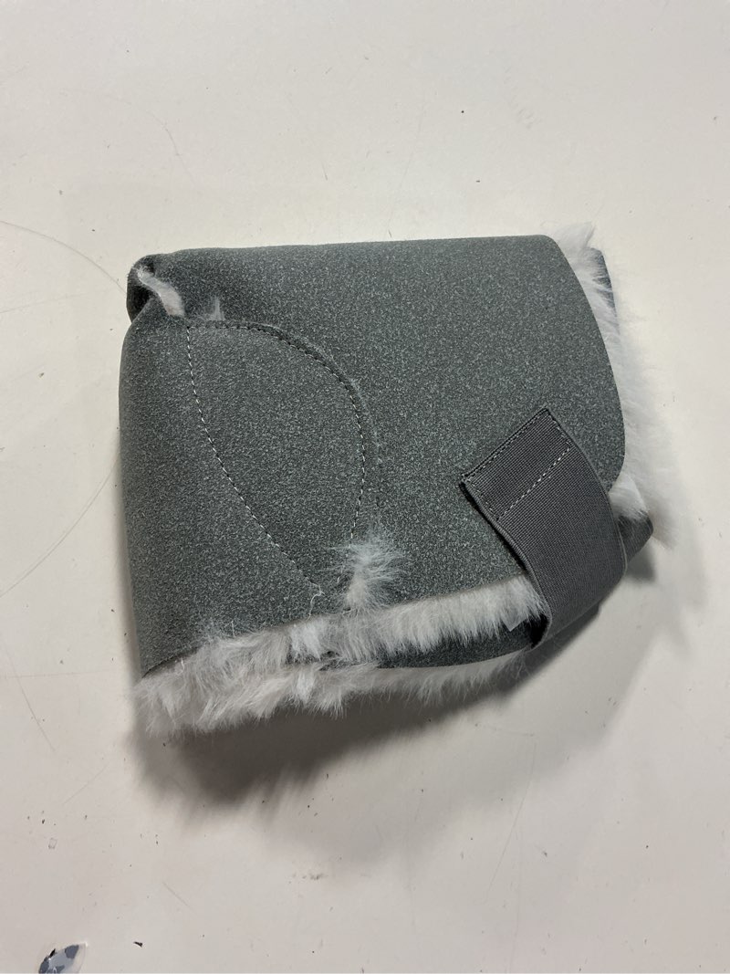 Condition photo showing Good Condition for 4 pcs heel protectors for pressure sores sheepskin heel pads soft foot cushions pads with securing strap for protect feet ankle pressure bed sore ankle ulcers(gray, blue)